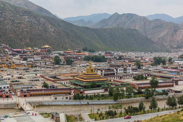 Aerial View Xiahe Town Labrang Monastery Gansu Province China — Stock Photo, Image