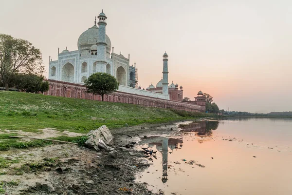 Taj Mahal Agra Podczas Zachodu Słońca Indie — Zdjęcie stockowe