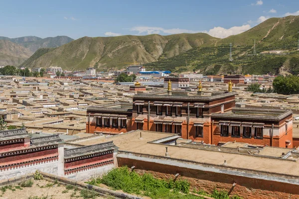 Pohled Klášter Labrang Městě Xiahe Provincie Gansu Čína — Stock fotografie