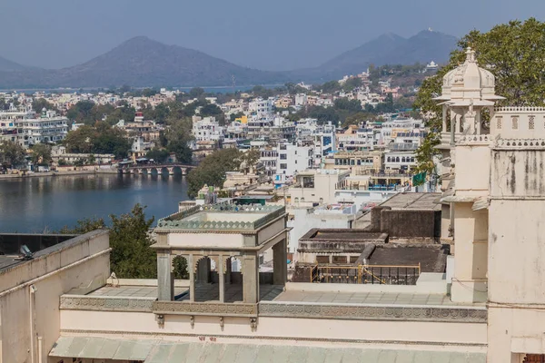 Vista Udaipur Desde Palacio Ciudad Estado Rajasthan India — Foto de Stock