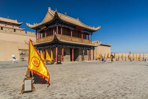 JIAYUGUAN, Çin - 22 Ağustos 2018: Jiayuguan Kalesi, Gansu Eyaleti, Çin