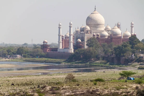 Taj Mahal Como Visto Agra Fort Uttar Pradesh Estado Índia — Fotografia de Stock