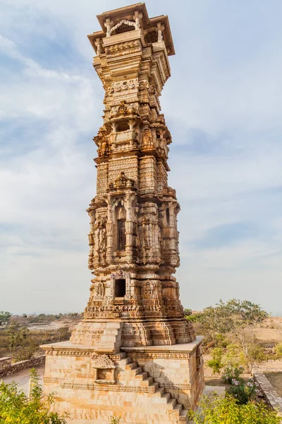 Kirti Stambha Wieża Sławy Forcie Chittor Chittorgarh Stan Rajasthan Indie — Zdjęcie stockowe