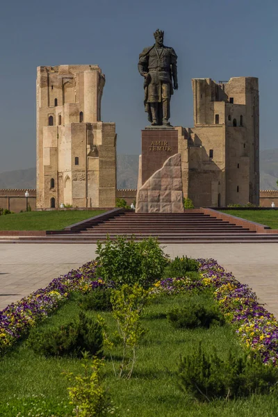 Statue Amir Temur Tamerlane Shahrisabz Uzbekistan — Stock Photo, Image