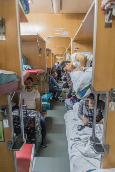 Bukhara Uzbekistan May 2018 Interior Platzkart Class Train Coach Uzbekistan — Stock Photo, Image