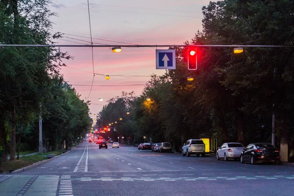 Perfino Vista Una Strada Almaty Kazakistan — Foto Stock