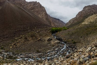 Pamirs dağlarındaki Jizev (Jisev veya Jizeu) vadisi, Tacikistan