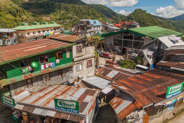 BANAU, PHILIPPINES - 23 HAZİRAN 2018: Luzon Adası 'ndaki Banaue köyü manzarası