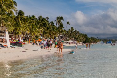 BORACAY, FİLİPPİNLER - 1 Şubat 2018: Boracay Adası, Filipinler