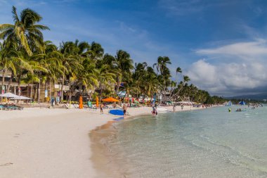 BORACAY, FİLİPPİNLER - 1 Şubat 2018: Boracay Adası, Filipinler