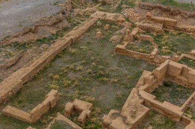 İran 'ın Zanjan ilindeki Soltaniyeh kentindeki kazıların hava görüntüsü