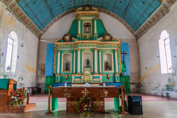 Siquijor Filippine Febbraio 2018 Interno Della Chiesa Lazi Sull Isola — Foto Stock