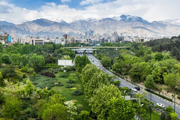 Vista Autopista Modare Cordillera Alborz Teherán Irán —  Fotos de Stock