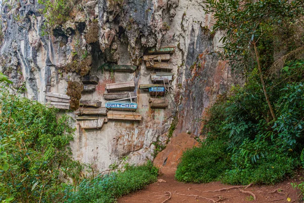 SAGADA, PHILIPPINES - 23 HAZİRAN 2018: Filipinler 'in Luzon adasındaki Sagada köyünde tabut asma