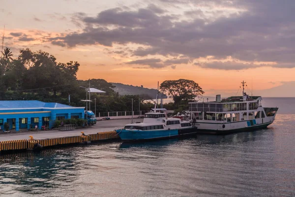 Sonnenuntergang Larena Ferry Terminal Auf Der Insel Siquijor Philippinen — Stockfoto