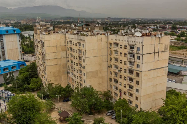 Tacikistan Başkenti Dushanbe Deki Eski Sovyet Beton Konut Binaları — Stok fotoğraf