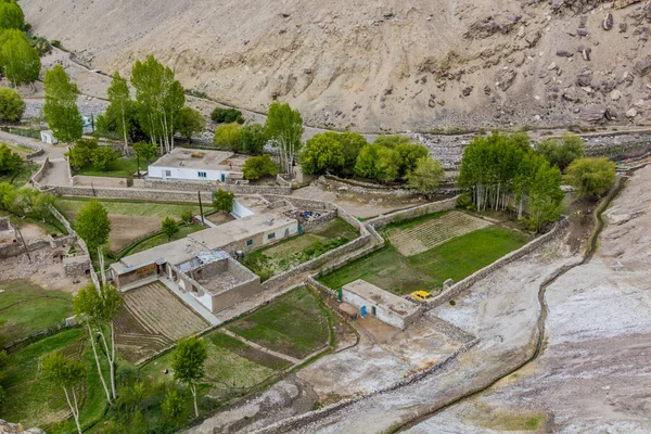 Vista Aérea Aldea Vrang Valle Wakhan Tayikistán — Foto de Stock