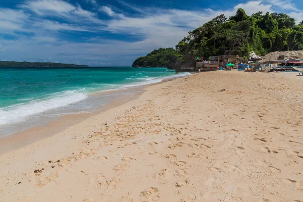 Zicht Puka Shell Strand Boracay Eiland Filippijnen — Stockfoto