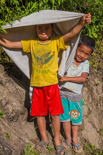 Banaue Filipinas Enero 2018 Niños Aldea Pequeña Cerca Banaue Filipinas —  Fotos de Stock