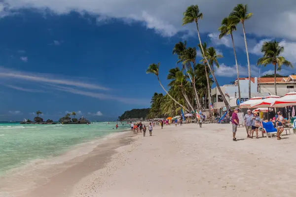 Boracay Philippines Février 2018 White Beach Sur Île Boracay Philippines — Photo