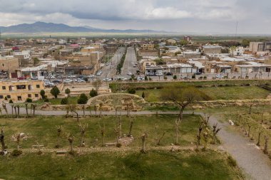İran 'ın Zanjan ilindeki Soltaniyeh kasabasının hava manzarası