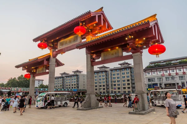 Kina August 2018 Archway Framför Big Wild Goose Pagoda Kina — Stockfoto