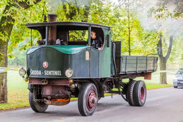 Zamberk Tschechien September 2018 Dampfwagen Skoda Sentinel Dieser Typ Wurde — Stockfoto