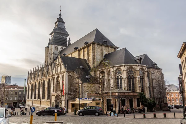 Brussels Belgia Grudzień 2018 Kościół Kaplicy Eglise Notre Dame Chapelle — Zdjęcie stockowe