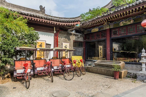 China August 2018 Oude Riksja Het Oude Centrum Van China — Stockfoto