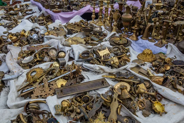 Bruxelles Belgique Décembre 2018 Antiquités Vendre Marché Aux Puces Marolles — Photo