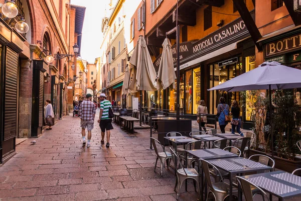 Bologna Itálie Října 2018 Úzká Ulice Boloni Itálie — Stock fotografie