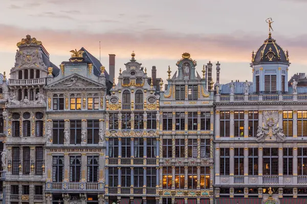 Vecchie Case Nella Grand Place Grote Markt Bruxelles Capitale Del — Foto Stock