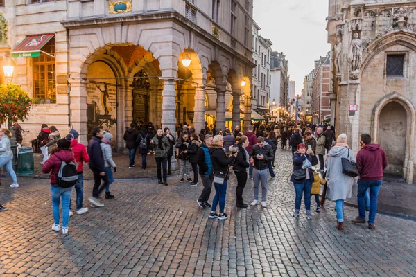 Brüksel Belgium Kasım 2018 Brüksel Merkezinde Belçika Nın Başkentinde Turistler — Stok fotoğraf
