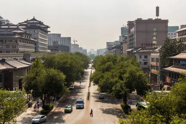 Chine Août 2018 Vue Aérienne Une Route Dans Vieille Ville — Photo