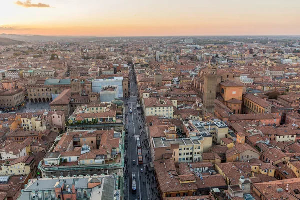 Coucher Soleil Vue Aérienne Bologne Italie — Photo