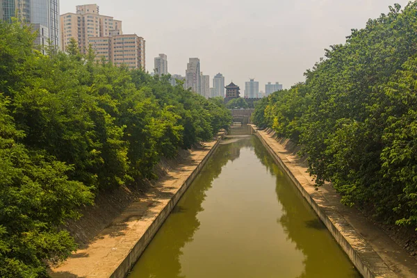 Fosso Água Torno Cidade Velha China — Fotografia de Stock