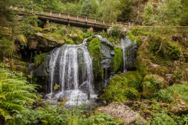 Triberg Şelalelerinden biri, Almanya 'nın Baden-Wuerttemberg bölgesindeki Kara Orman bölgesine ayak bastı.