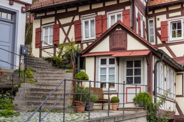 Schwabisch Hall, Almanya 'da yarı keresteli evler