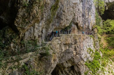 SKOCJANSKE JAME, SLOVENIA - 16 Mayıs 2019: Skocjanske jame (Skocjan Mağaraları), Slovenya