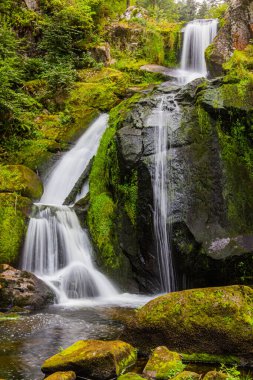 Triberg Şelalelerinden biri, Almanya 'nın Baden-Wuerttemberg bölgesindeki Kara Orman bölgesine ayak bastı.