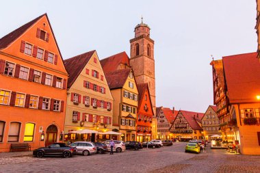 DINKELSBUHL, GERMANY - AUGUST 29, 2019: Old town of Dinkelsbuhl, Bavaria state, Germany