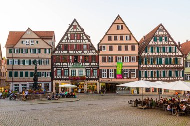 TUBINGEN, GERMANY - AUGUST 30, 2019: Marktplatz square in Tubingen, Germany