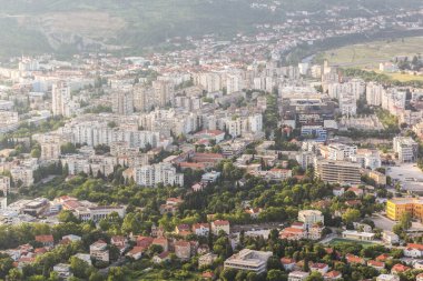 Mostar 'ın havadan görünüşü. Bosna-Hersek