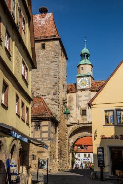 ROTHENBURG, GERMANY - AUGUST 29, 2019: Markus tower in the old town of Rothenburg ob der Tauber, Bavaria state, Germany