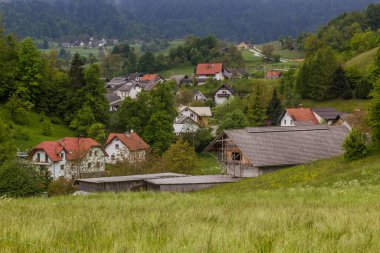 Slovenya 'nın Bled kenti yakınlarındaki Spodnje Gorje köyüne