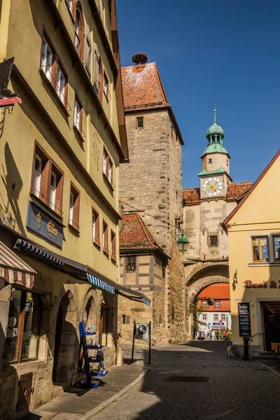 ROTHENBURG, GERMANY - AUGUST 29, 2019: Markus tower in the old town of Rothenburg ob der Tauber, Bavaria state, Germany
