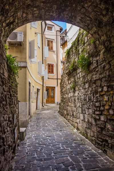 Alley Piran Stad Slovenien — Stockfoto