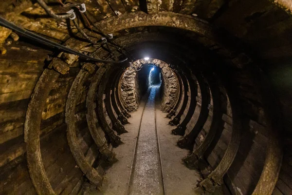 Tunneln Övergiven Kvicksilvergruva Idrija Slovenien — Stockfoto