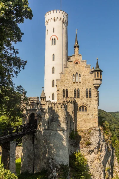 Κάστρο Του Λιχτενστάιν Στην Πολιτεία Baden Wuertemberg Γερμανία — Φωτογραφία Αρχείου