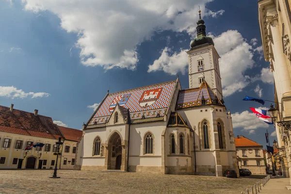 Iglesia San Marcos Zagreb Croacia — Foto de Stock